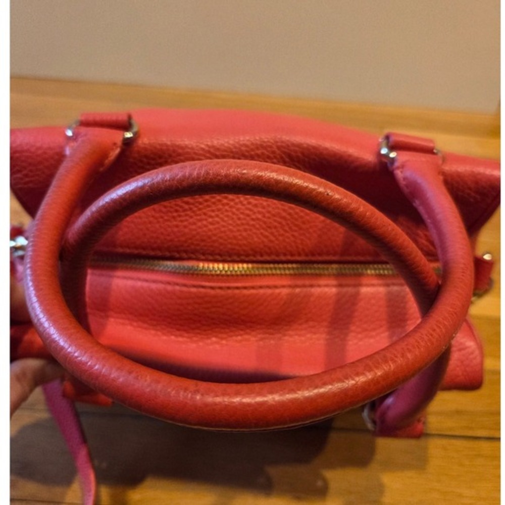 Kate Spade NY Grant Park Hadlen Pebbled Leather Satchel Crossbody Bag Coral Red - Picture 9 of 16